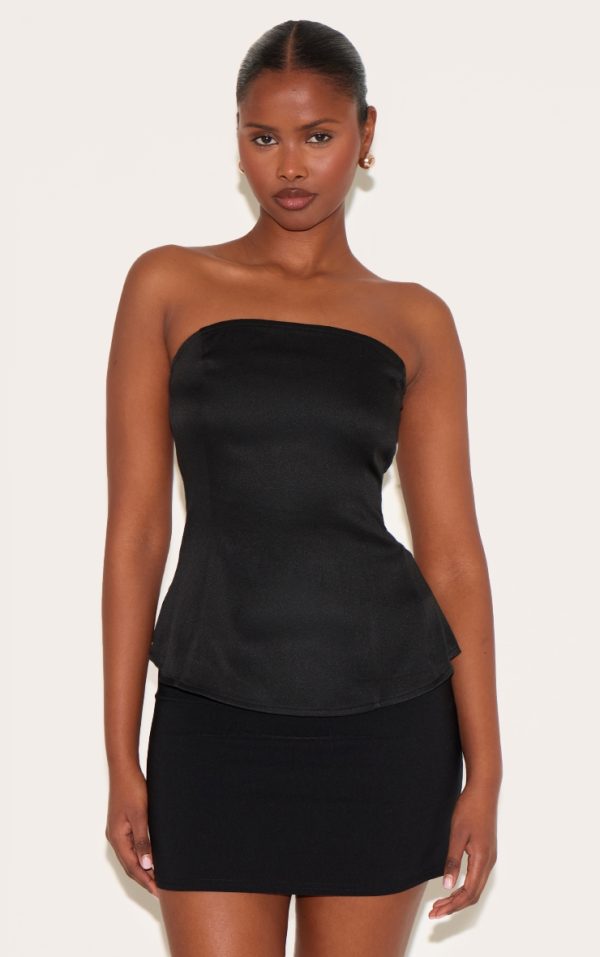 Black Peplum Bandeau