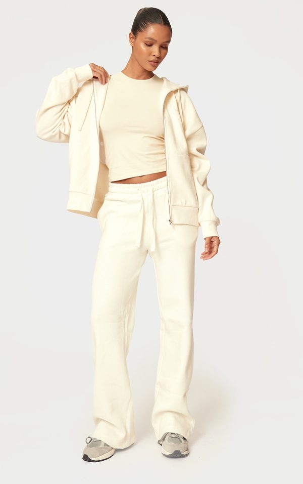 Cream Wide Leg Oversized Sweatpants