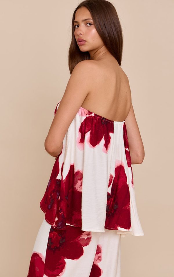 Multi Floral Print Floaty Bandeau Top