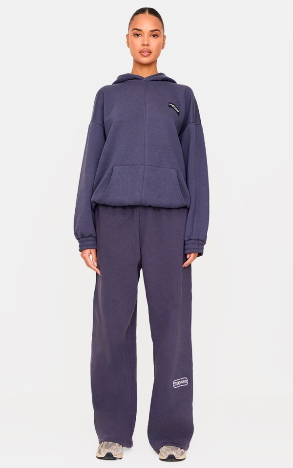 Navy Thin Waistband Drop Crotch Sweatpants