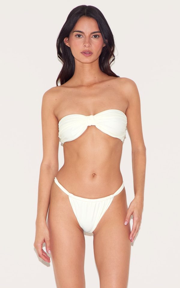 Cream Double Strap Bikini Bottom