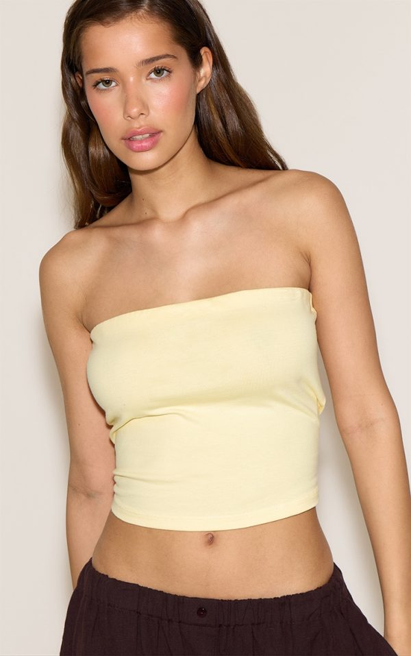 Butter Yellow Soft Cotton Bandeau Top