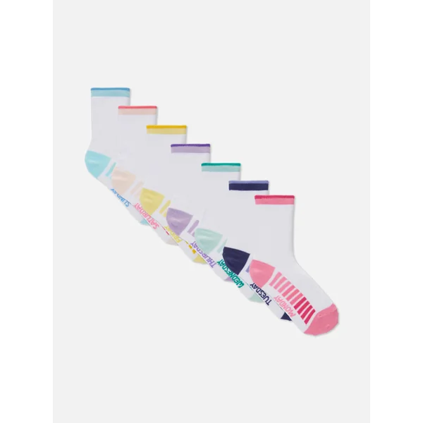 7-Pack Day Of The Week Ankle Socks - Multi