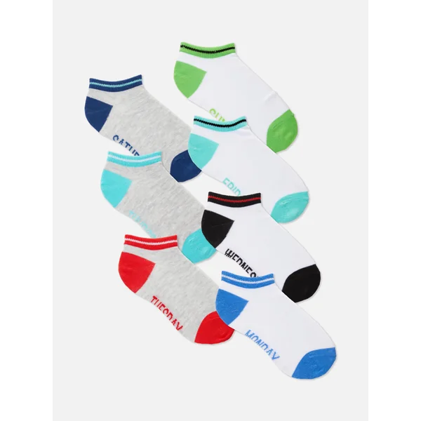 7-Pack Days Of The Week Socks - White