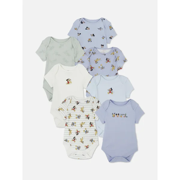 7-Pack Disney's Mickey Mouse & Friends Bodysuits - Blue