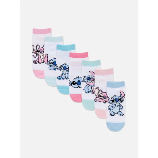 7-Pack Disney’s Stitch Sneaker Socks - Multi