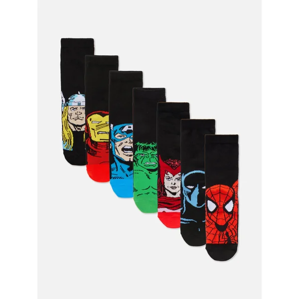 7-Pack MARVEL Avengers Ankle Socks - Black