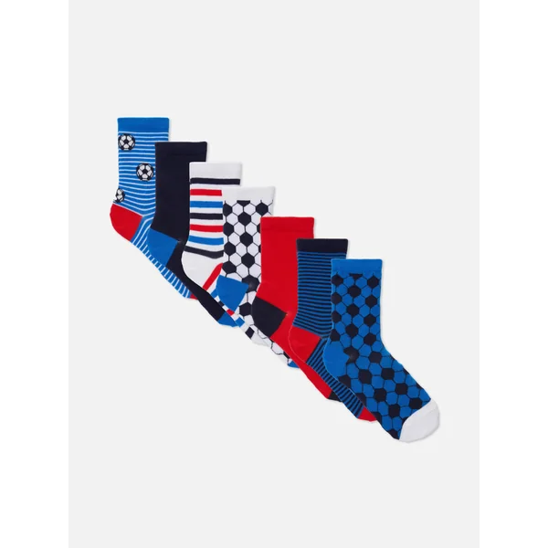 7-Pack Soccer Ankle Socks - Blue