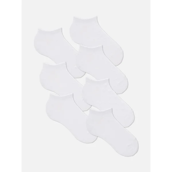 7-Pack Textured Sneaker Socks - White