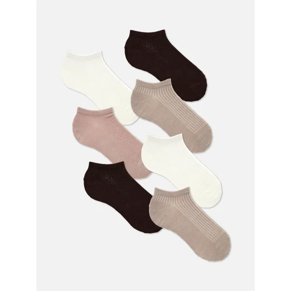 7-Pack Tonal Sneaker Socks - Oatmeal