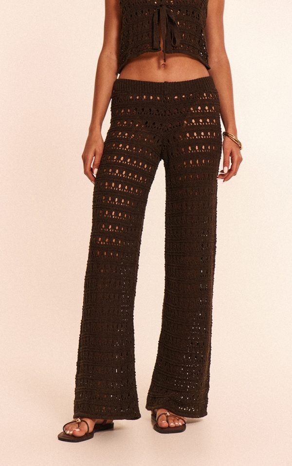 Chocolate Crochet Wide Leg Beach Pants