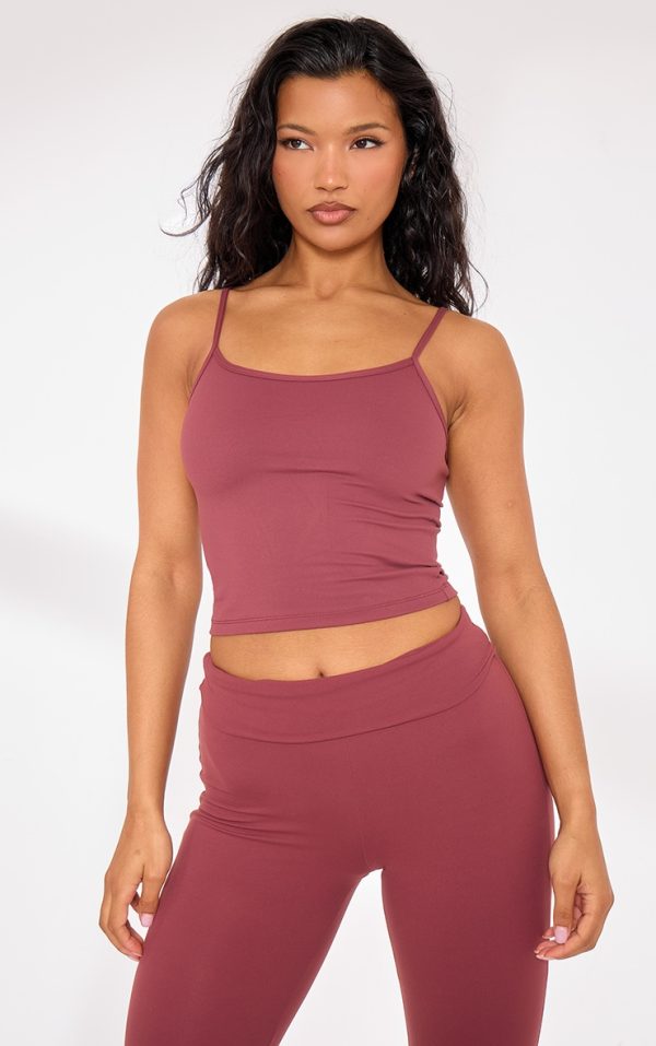 Red Snatched Sculpt Strappy Crop Top