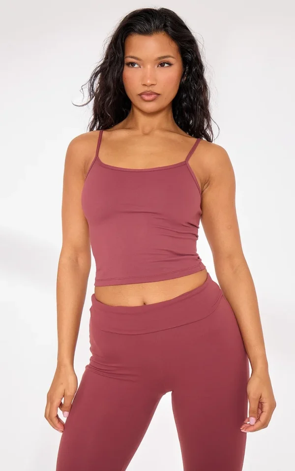 Red Snatched Sculpt Strappy Crop Top