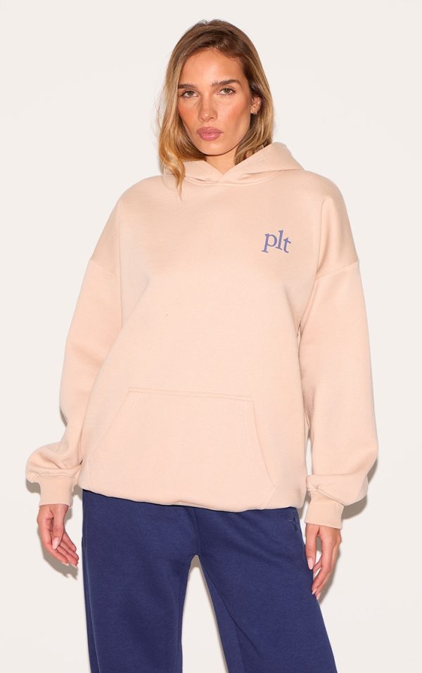 PRETTYLITTLETHING Cream Oversized Hoodie