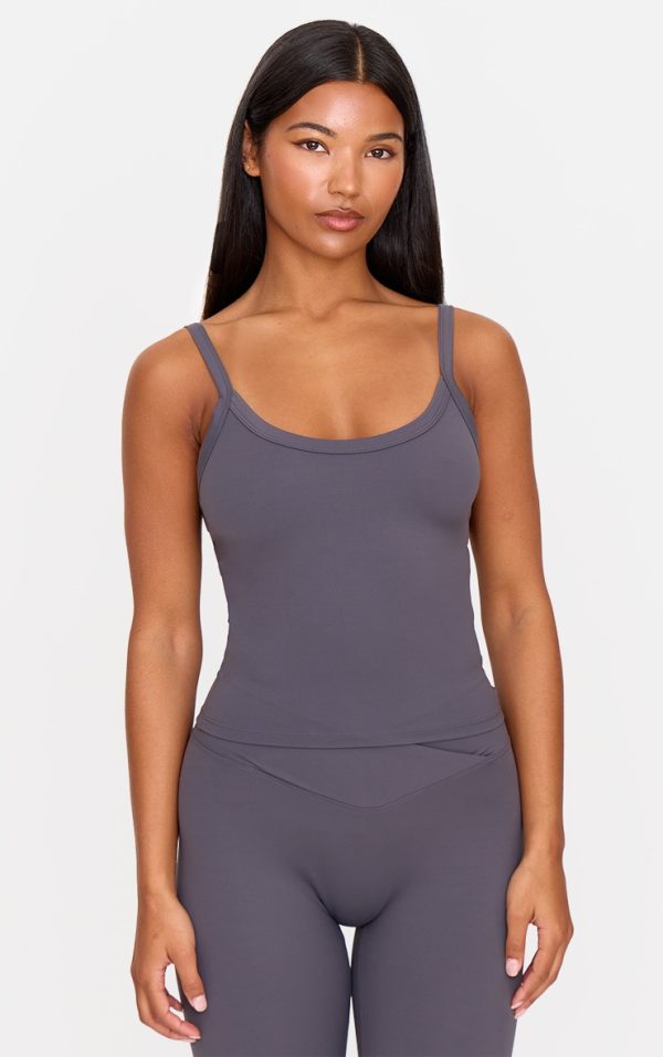 Charcoal Ultimate Sculpt Strappy Gym Vest