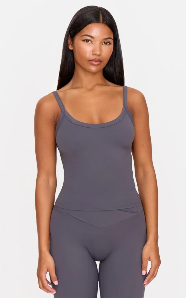 Charcoal Ultimate Sculpt Strappy Gym Vest