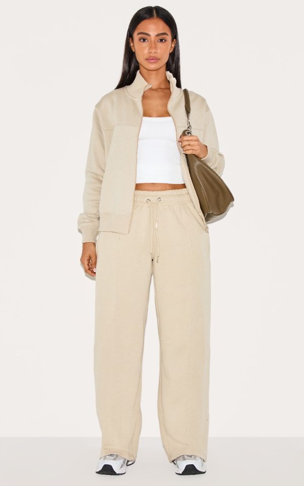 Petite Pebble Seam Detail Straight Leg Sweatpants