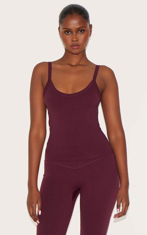 Deep Burgundy Ultimate Sculpt Strappy Gym Vest