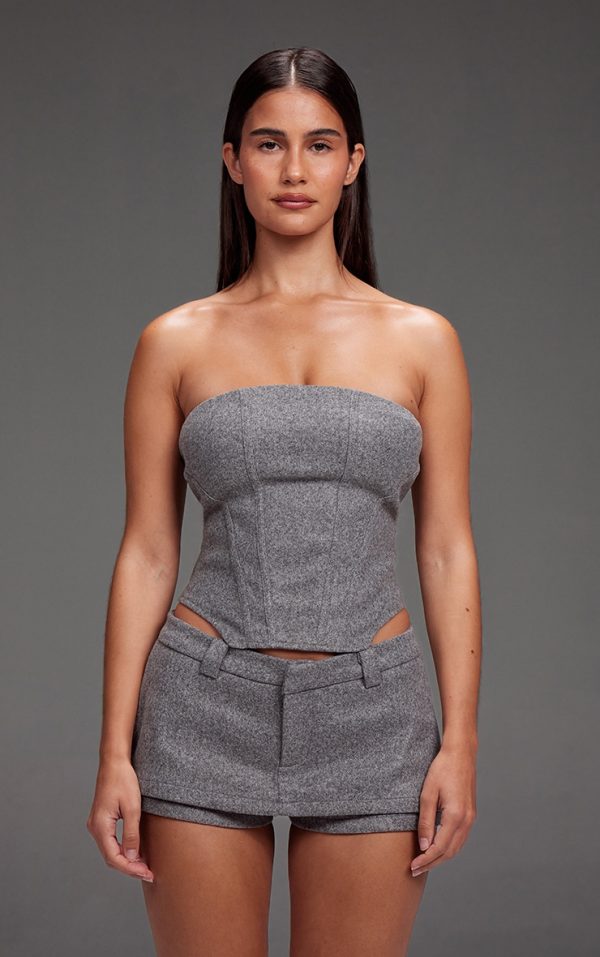 Grey Wool Look Corset