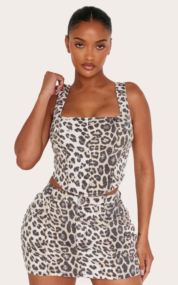 Shape Leopard Micro Mini Skirt
