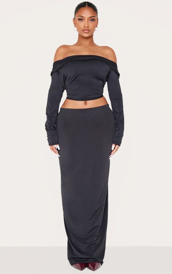 Shape Black Sculpt Maxi Skirt
