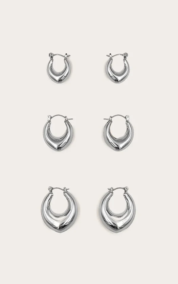Silver Huggie Hoop Multipack