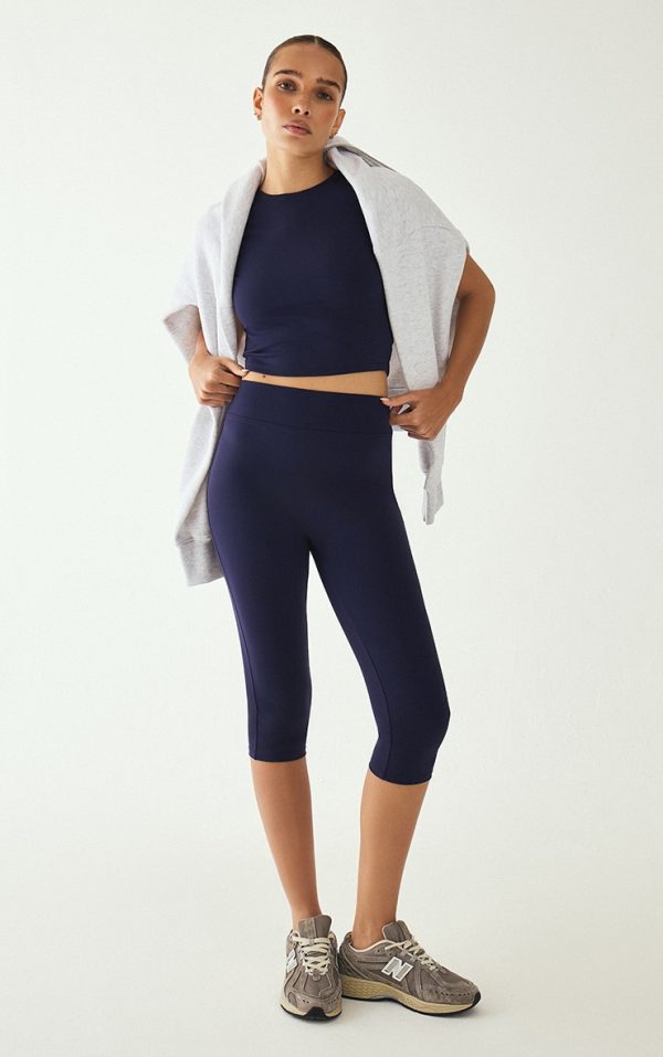 Navy Sculpt Pedal Pusher Leggings