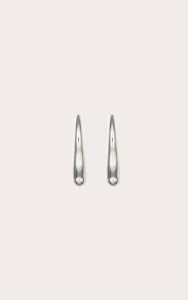 Silver Long Drop Statement Earrings