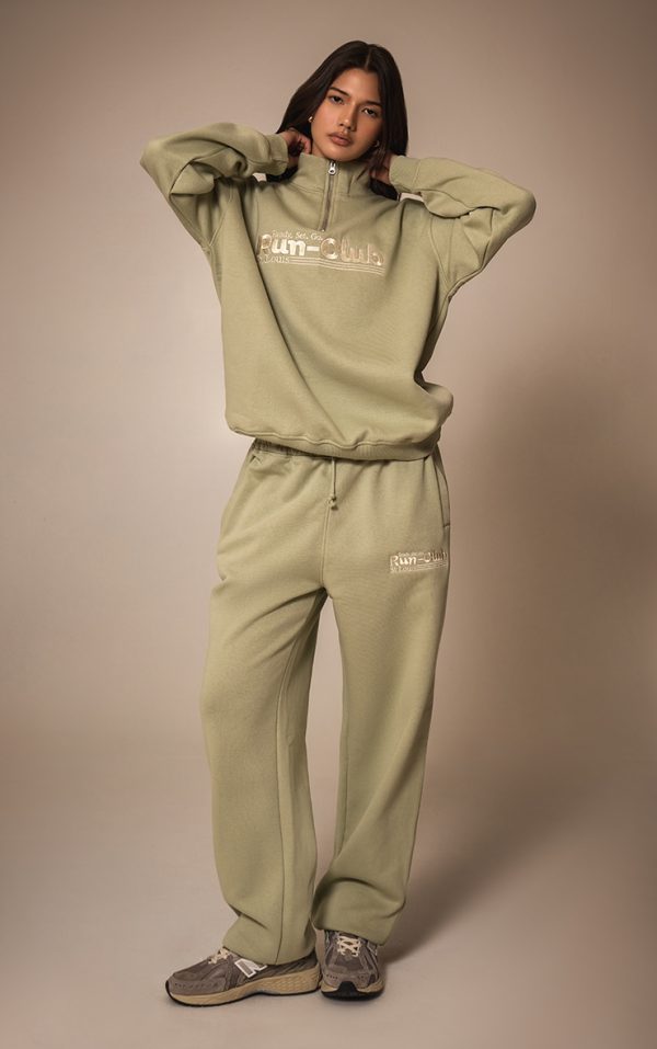 Sage Embroidered Cuffed Sweatpant