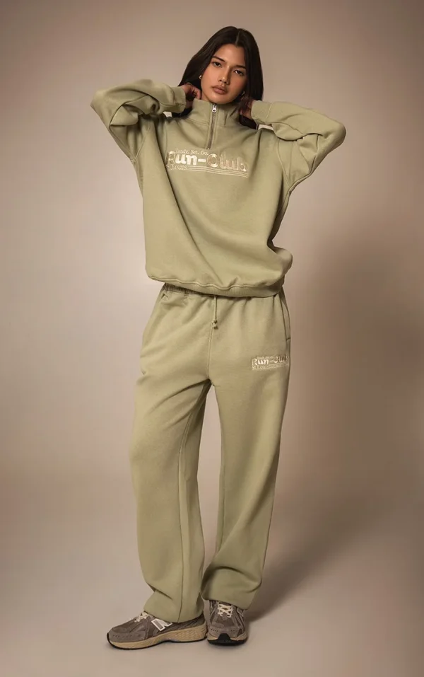 Sage Embroidered Cuffed Sweatpant
