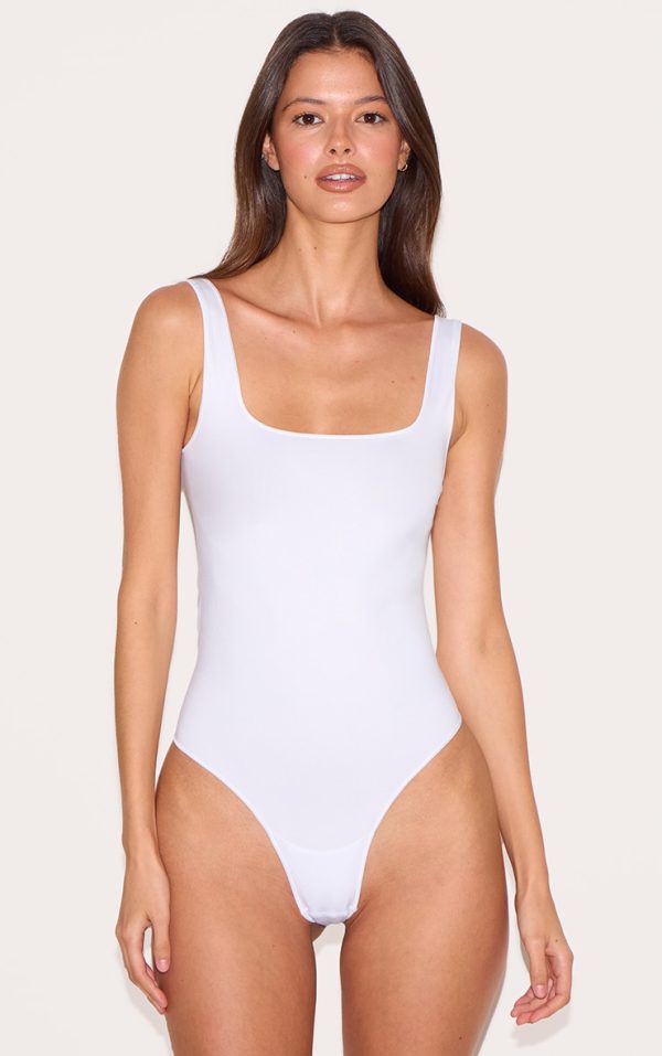 White Seamless Lingerie Bodysuit