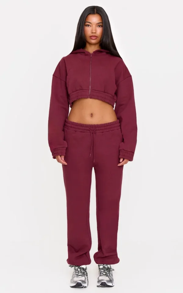 Burgundy Premium Cuffed Sweatpants
