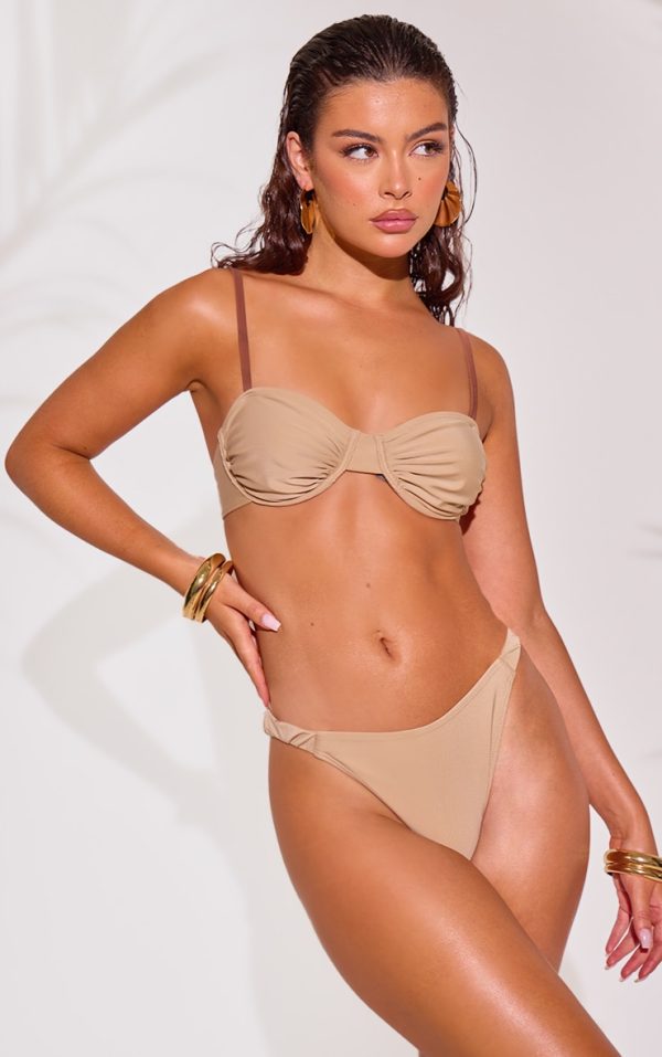 Stone Underwired Ruched Bikini Top