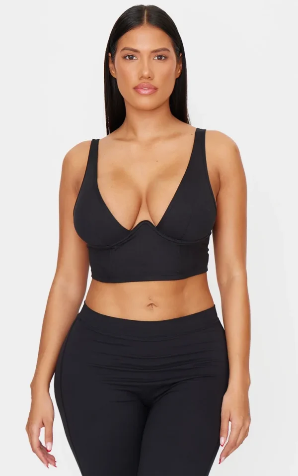 Shape Black Sculpt Underwired Plunge Top