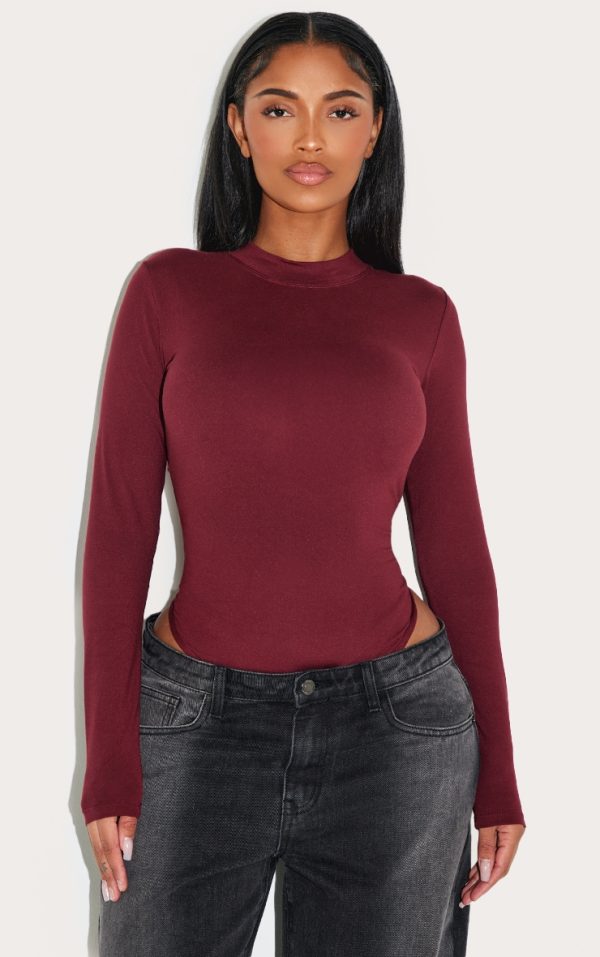 Shape Burgundy Sculpted Long Sleeve Bodysuit