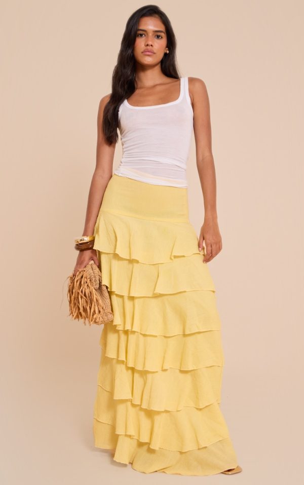 Lemon Cheesecloth Rara Maxi Skirt