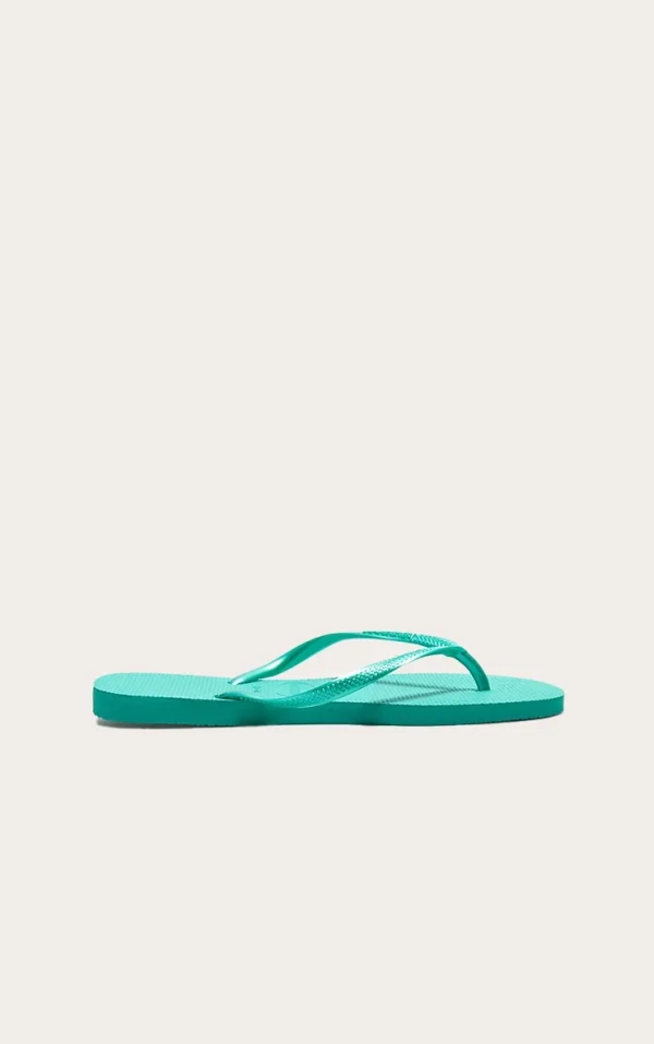 Green Metallic Havaianas Slim Flip Flops