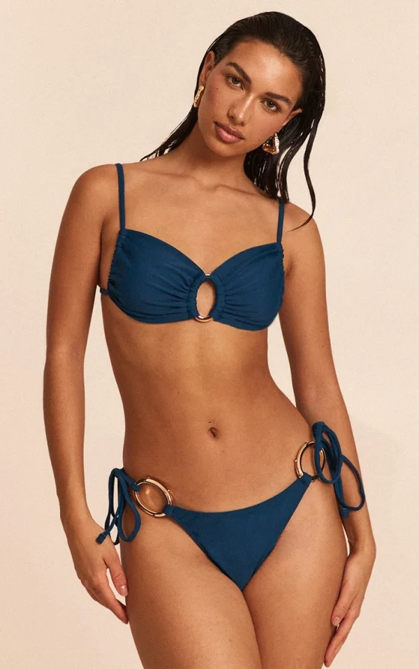 Teal O Ring Trim Bikini Top