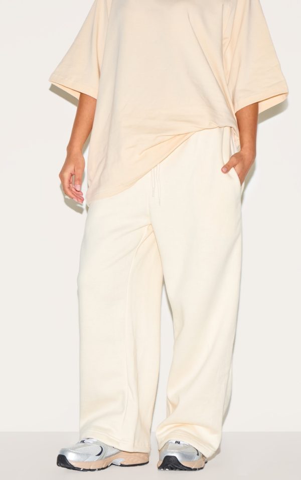 Petite Cream Oversized Wide Leg Sweatpants