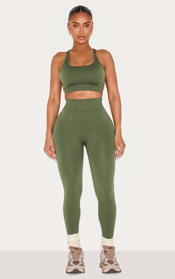 Shape Forest Green Seamless Active Ruched Bum Highwaisted Leggings