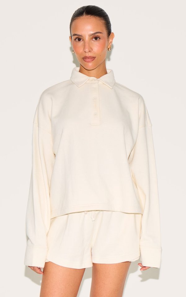 Petite Cream Loopback Mini Sweat Shorts