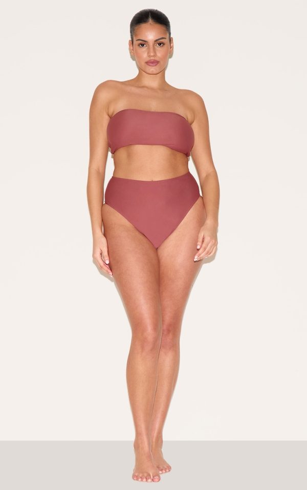 Plus Rust Basic High Waist Bikni Bottom