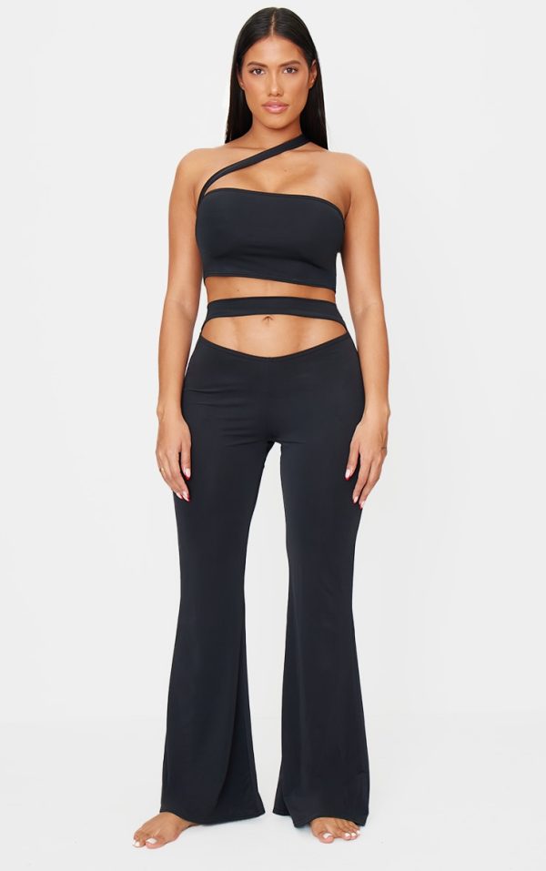 Shape Black Sculpt Cut Out Waist Flared Pants