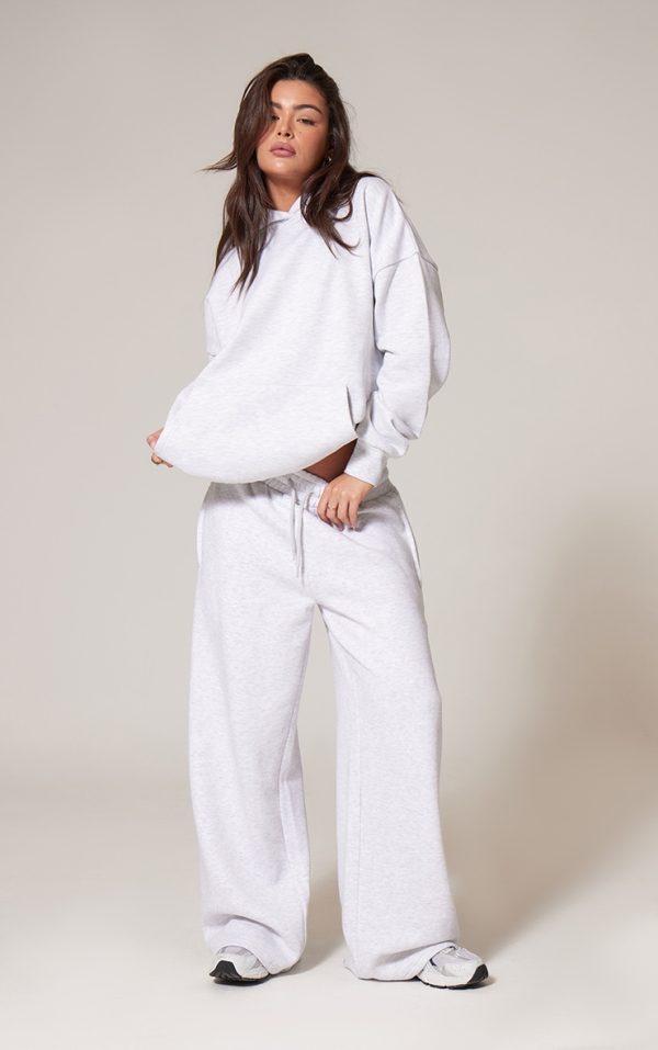 Ash Grey Premium Wide Leg Sweat Sweatpants