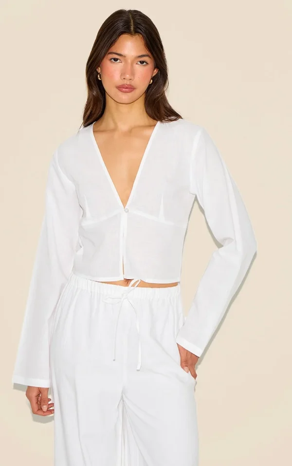 White Long Sleeve Top