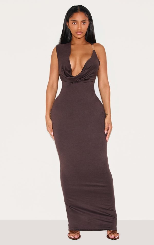 Shape Chocolate Super Soft Cowl Neck Maxi Dress