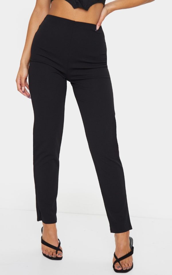 Black Slim Leg Crepe Pants