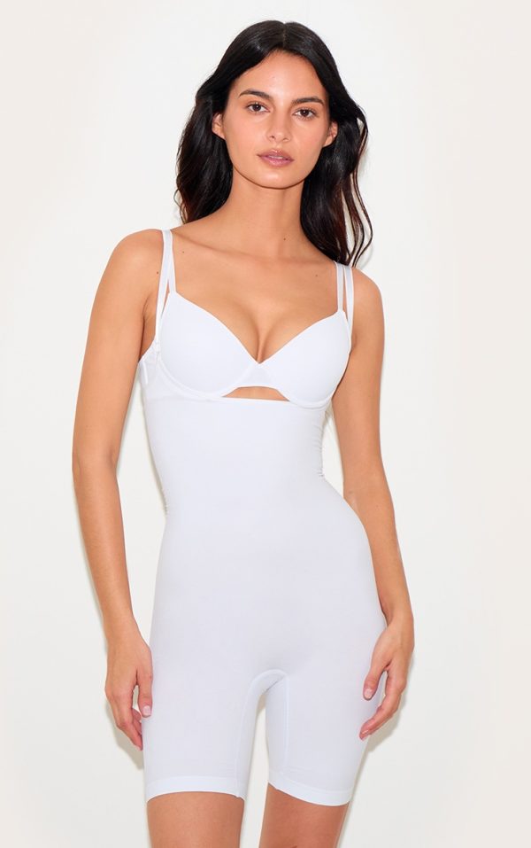 White Underbust Shapewear Bodysuit