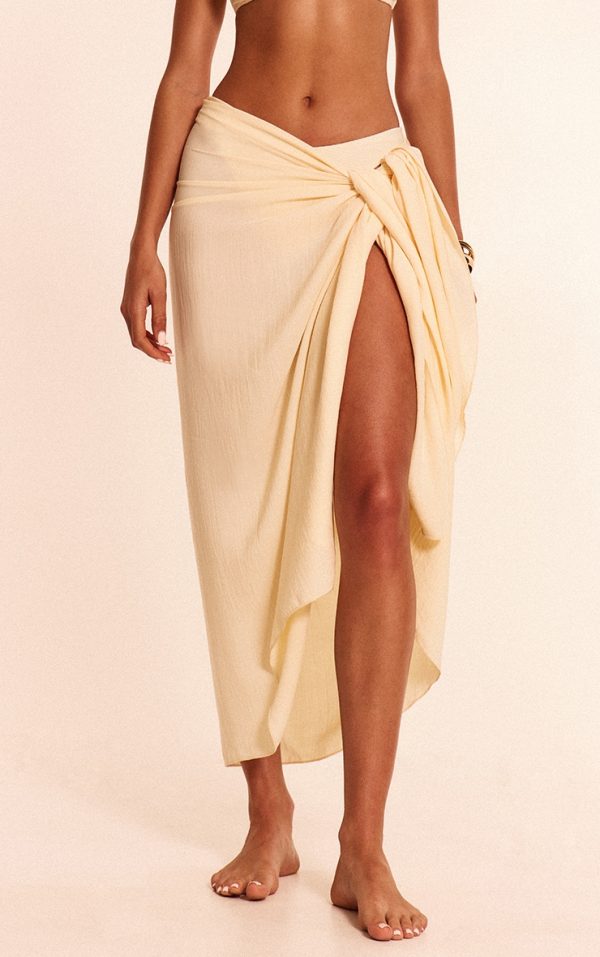 Butter Yellow Linen Look Rectangle Sarong