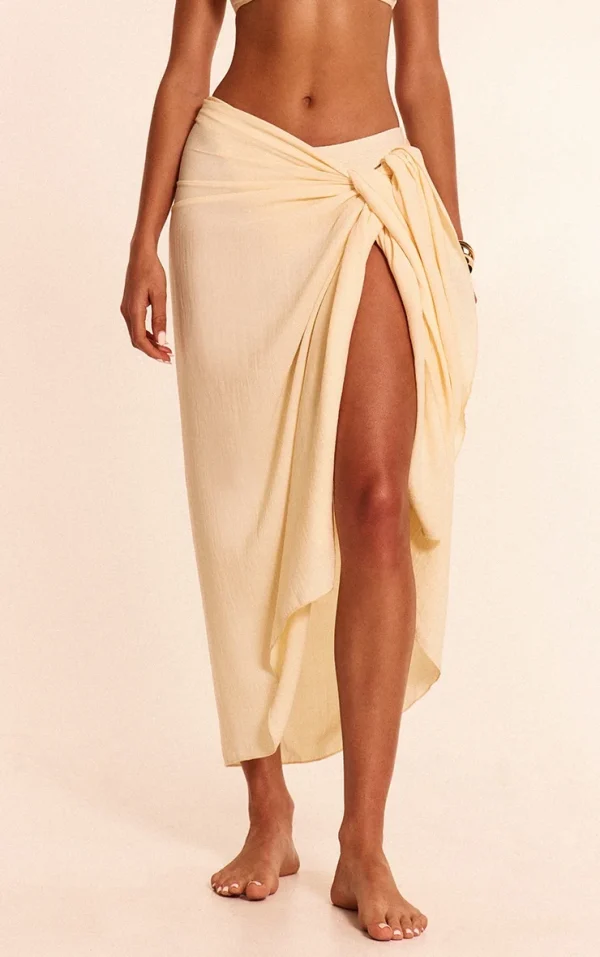 Butter Yellow Linen Look Rectangle Sarong